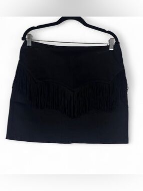 RoseCut Clothing Black Fringe Skirt